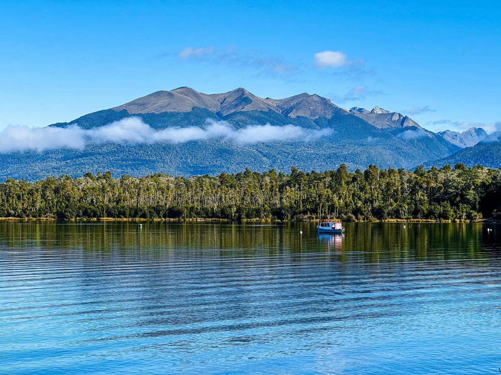 Westcoast lake with boat